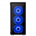 AEROCOOL QUARTZ BLUE MID TOWER TEMPERED GLASS SIDE PANEL - 3X BLUE FANS INCLUDED